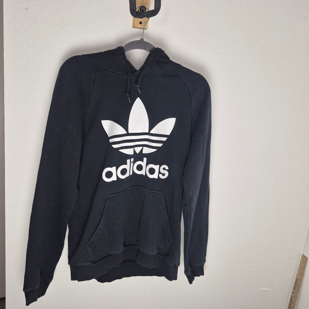 Adidas Originals Trefoil Hoodie Mens Medium‎ Black Pullover Sweatshirt BR4852